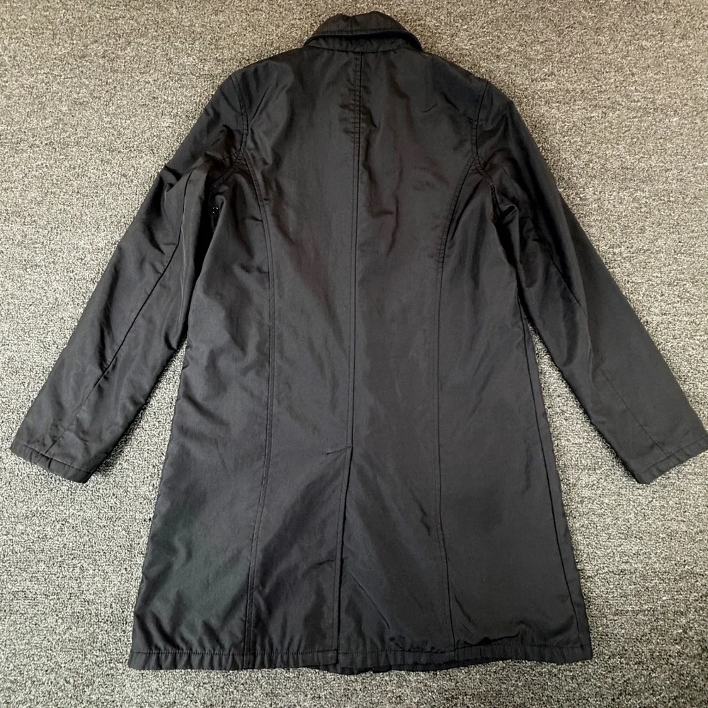 Old Navy Womens Black Car Coat Mid Length Hidden Button Jacket Size S RN 54023
